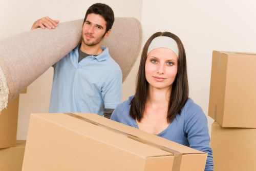 Protected sofas and wooden furniture stored safely in Thamesmead